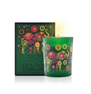 Prírodná aromatická sviečka - mäta, citrónová tráva a eukalyptus - FOREST TRAIL (Ceylon Elephant)