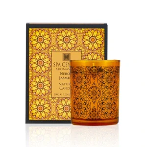 Prírodná aromatická sviečka - NEROLI JASMINE - pomarančový kvet Neroli s jazmínom