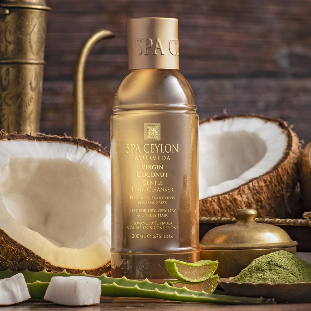 Jemný šampón na suché, veľmi suché, nepoddajné, kučeravé a krepovité vlasy - panenský kokos - VIRGIN COCONUT