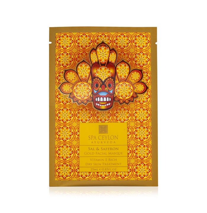 Zlatá listová maska - na suchú pleť a jej regeneráciu - s vitamínom E - SAL & SAFFRON