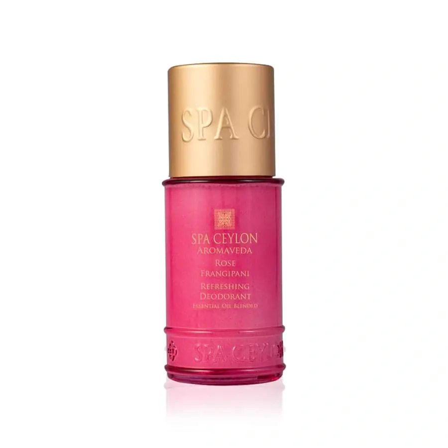 Osviežujúci prírodný dezodorant - ruža a pluméria - guličkový roll-on - ROSE FRANGIPANI