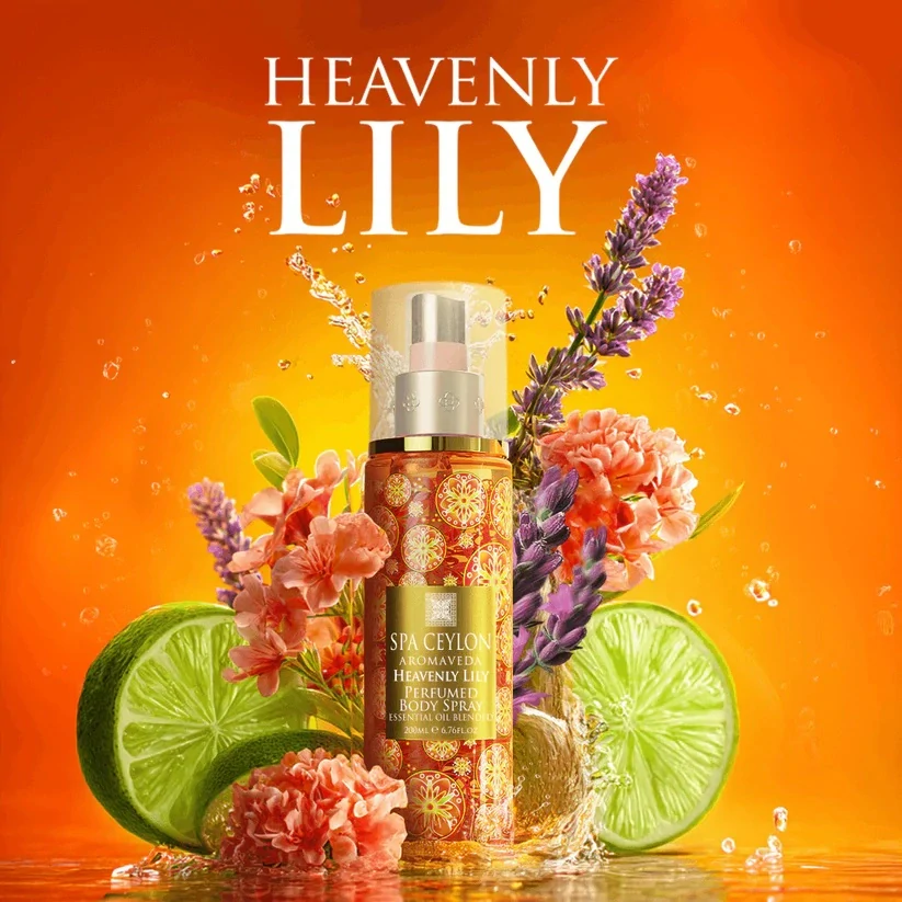 Telový sprej - HEAVENLY LILY - ľalia, jazmín, jantár, pomaranč