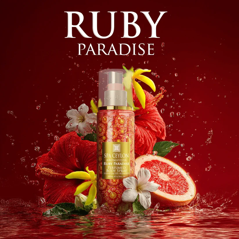 Telový sprej - RUBY PARADISE - mandarínka, ibištek, jazmín, vanilka, Neroli, Ylang Ylang