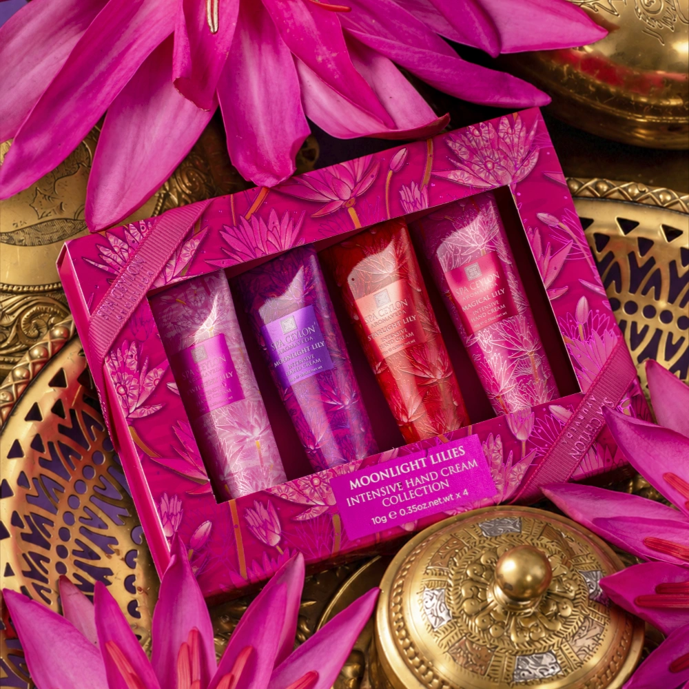 Intenzívne krémy na ruky – Moonlight Lilies – 4 × 10 g